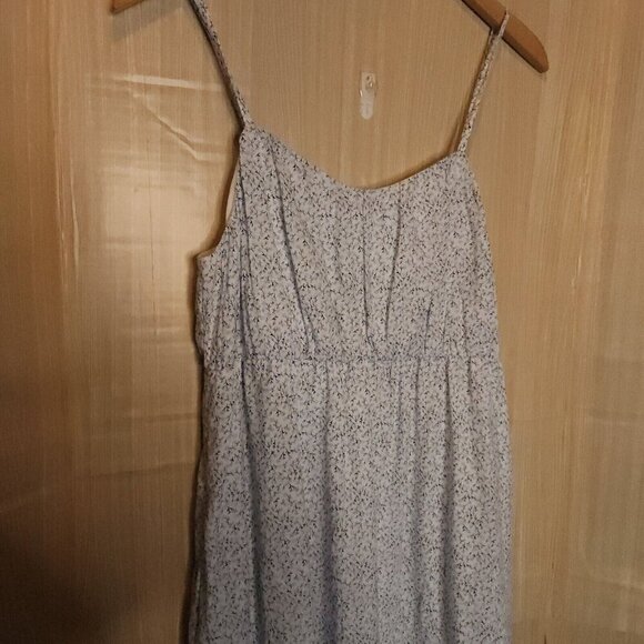 Marilyn Monroe Linen Blend Blue White Floral Adjustable Strap Sundress 12 - Picture 3 of 9